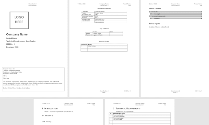 Gig Preview - Generate a technical requirements specification