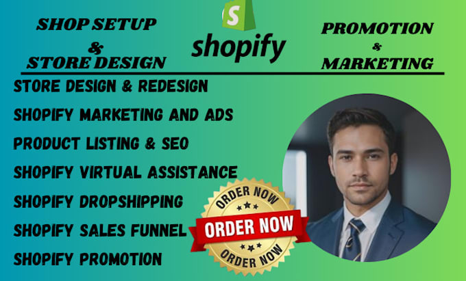 Gig Preview - Setup shopify store shopify marketing shopify promotion shopify google ads fb ad