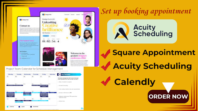 Gig Preview - Set up acuity scheduling square and calendly for seamless appointment booking