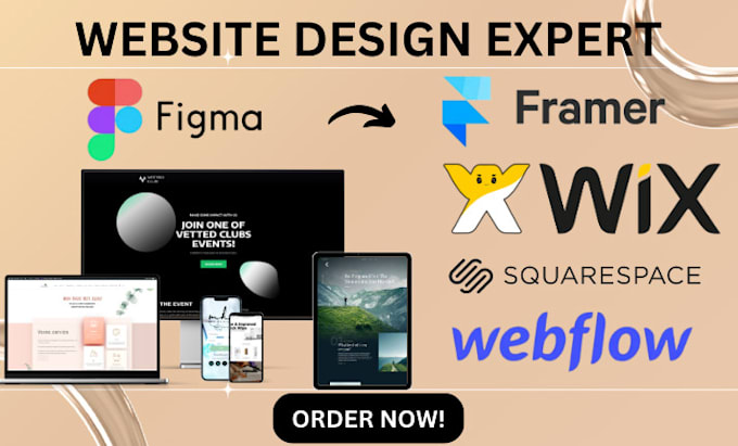 Gig Preview - Build framer figma to webflow wix squarespace website design framer webflow site