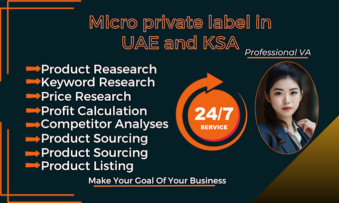 Gig Preview - Be your expert amazon VA for fba private label in uae and ksa