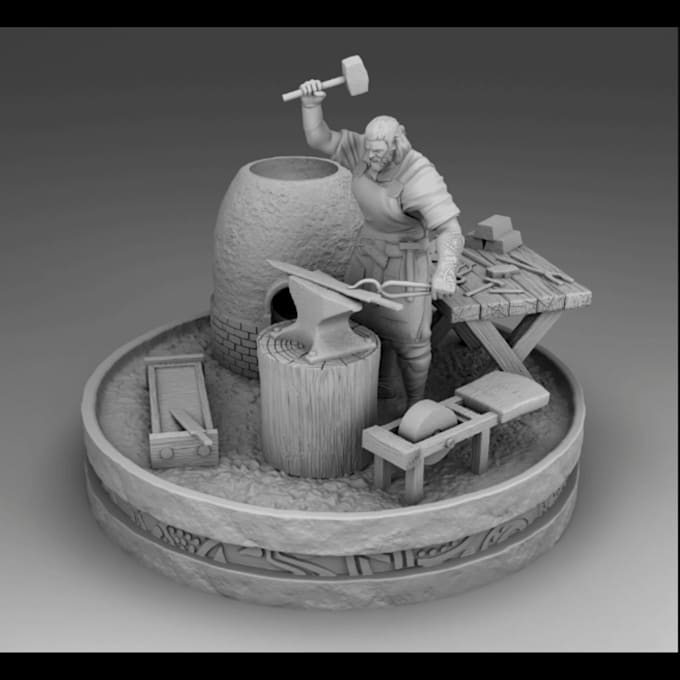 Gig Preview - Sculpt 3dminiature,fantasy wow character,action figure,ttrpg,3dknight,statue,stl