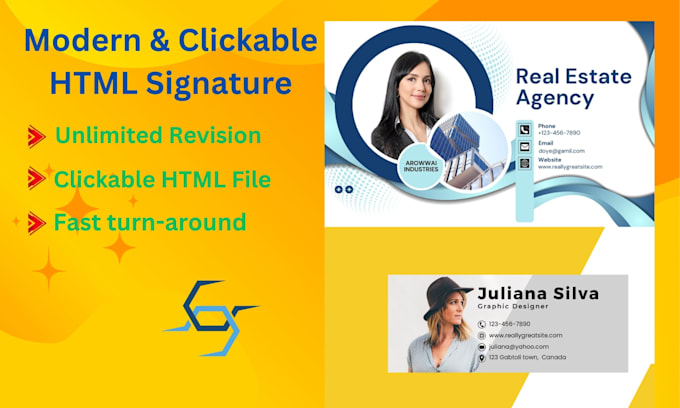 Gig Preview - Design professional clickable HTML email signature