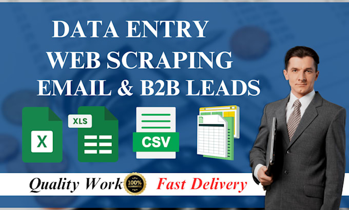 Bestseller - do data entry, web scraping, mining, email address finding