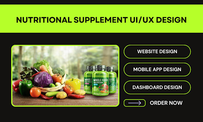 Gig Preview - Do nutritional supplement ui ux design health and wellness app design on figma