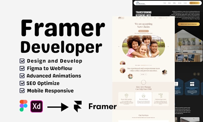 Gig Preview - Update, develop framer website, convert figma to framer, expert framer bug fix