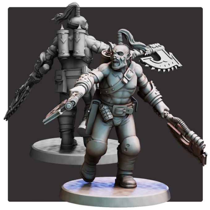 Gig Preview - Adjust 3d printable model, ttrp board game miniature, action figure, 3d texture