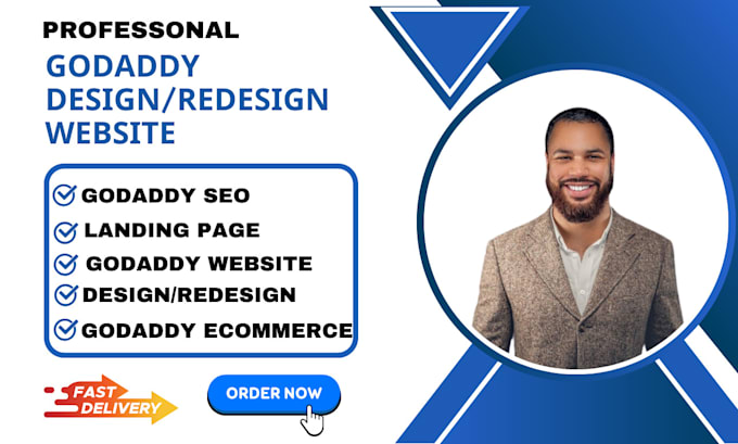 Gig Preview - Do godaddy website design godaddy website redesign develop godaddy website