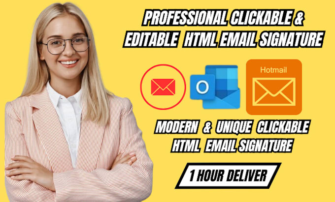 Bestseller - clickable HTML email signature for gmail, outlook and more