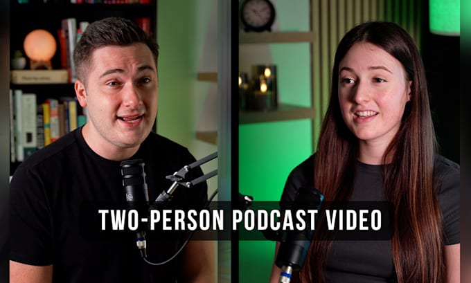 Gig Preview - Create a two person podcast ugc video with male and female