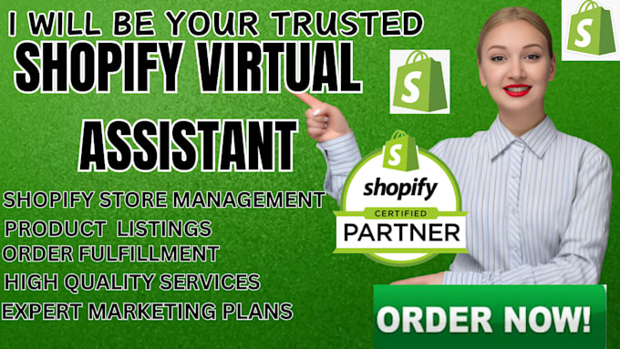 Gig Preview - Shopify virtual assistant, store manager for shopify sales marketing cro, USA UK