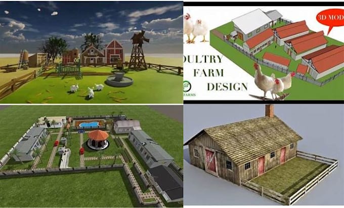 Gig Preview - Do 2d, 3d cgi  agriculture farmhouse, livestock house, poultry design