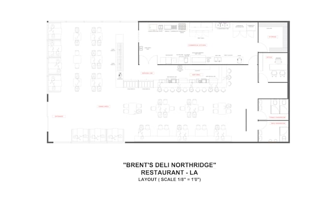 Gig Preview - Do floor plan, city permit layout of restaurant, office, bar, retail store