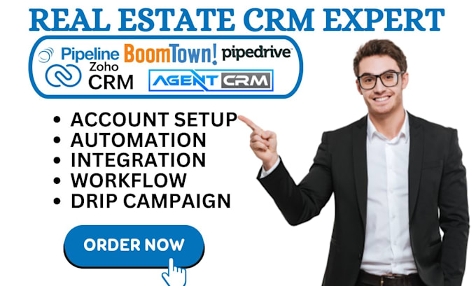 Gig Preview - Setup properlybase pipelinepro boomtown agent crm pipedrive zohocrm automation