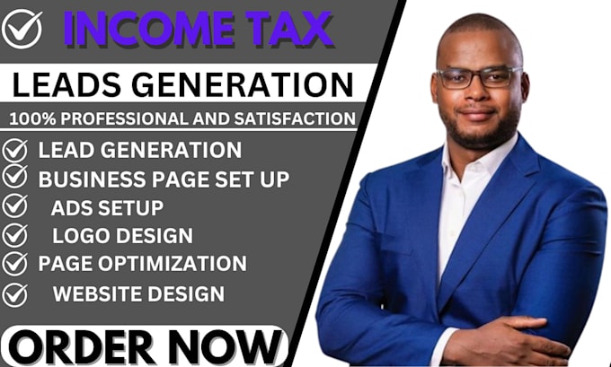 Gig Preview - Generate income tax leads income tax website accounting leads tax website