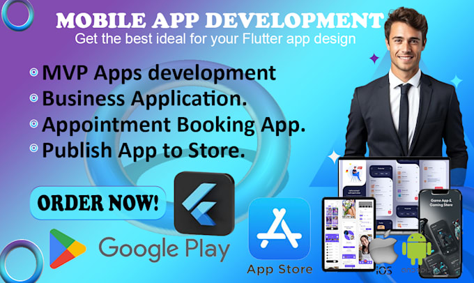 Gig Preview - Do mobile application development, flutter app for your android and ios creation