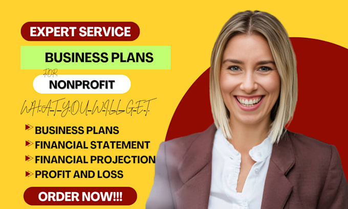 Gig Preview - Write 5 years non profit business plan, financial plan, profit and loss, startup