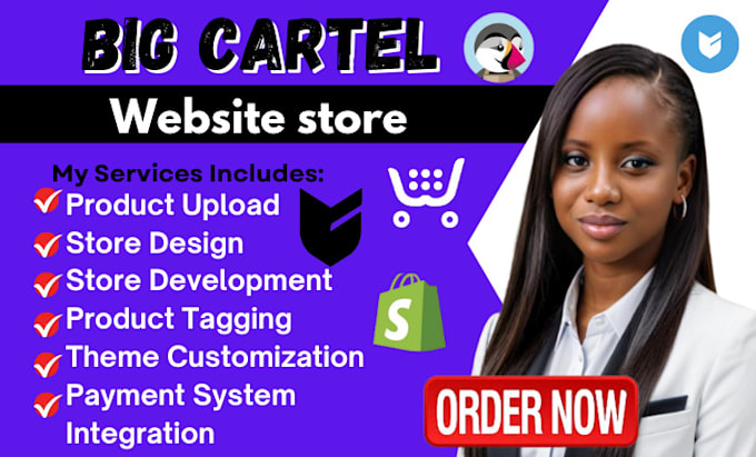 Gig Preview - Customize big cartel website redesign big cartel ecwid shopify store