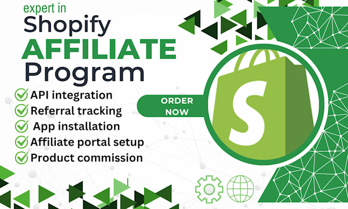 Gig Preview - Setup shopify affiliate marketing program uppromote goaffpro refersion aftership