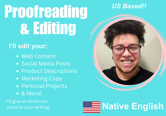 Gig Preview - Proofread and edit your writing to sound like a native american speaker