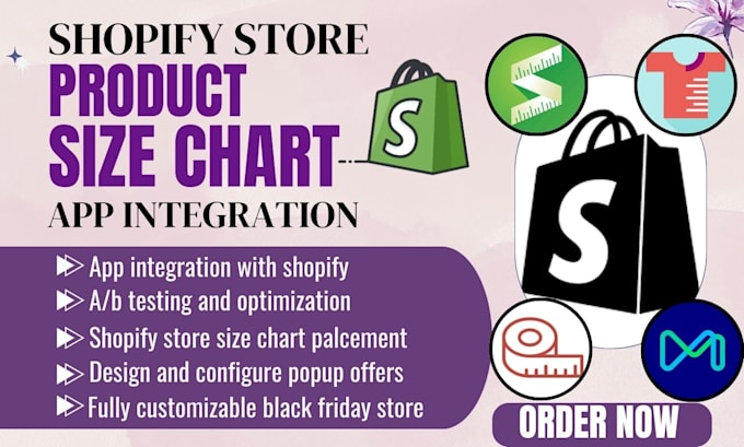 Gig Preview - Setup shopify store size chart kiwi magesmart ga chart mage avada truefit bf app