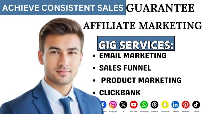 Gig Preview - Promote affiliate marketing, do sales funnel clickbank amazon 7 days sales