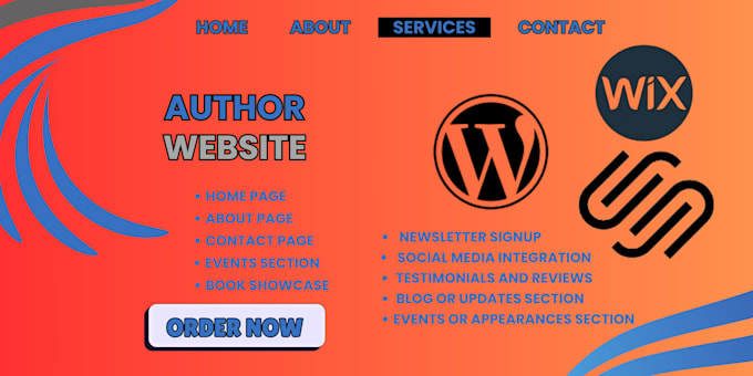 Gig Preview - Do squarespace book author website, ebook wordpress website