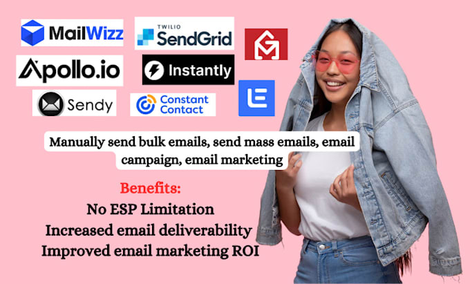 Gig Preview - Manually send bulk emails send mass emails email campaign email marketing