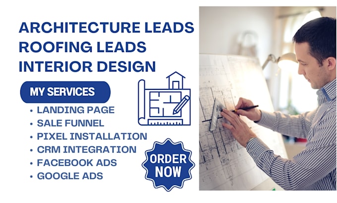 Gig Preview - Generate architecture leads roofing leads interior design landing page funnel