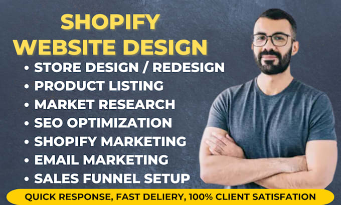 Gig Preview - Create shopify dropshipping store, shopify website design, shopify store design