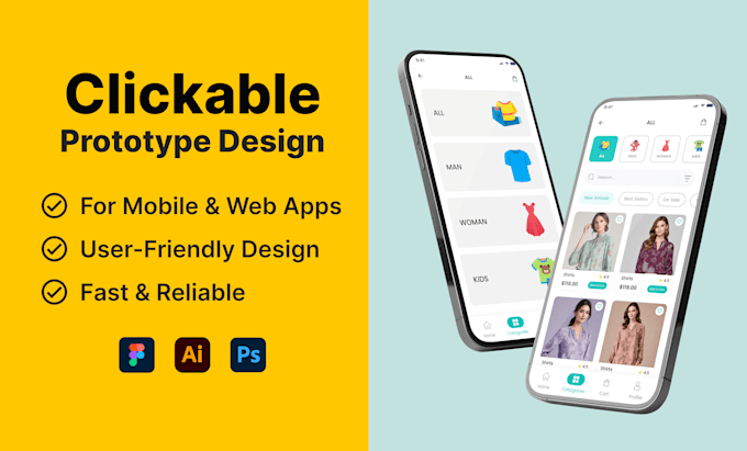 Gig Preview - Figma clickable prototyping and interactive design services