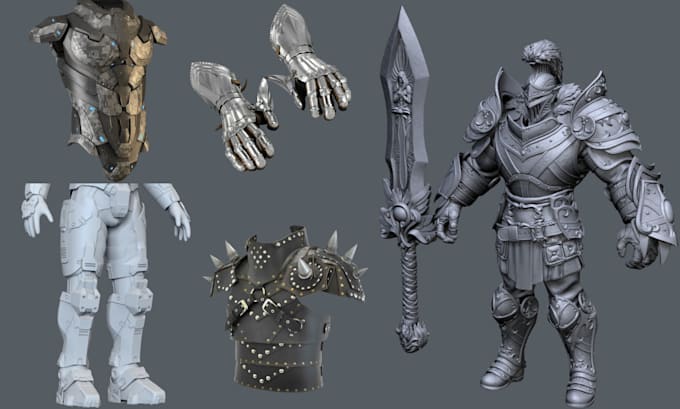 Gig Preview - Design 3d model cosplay prop cosplay armor 3d wearable cosplay 3d weapon