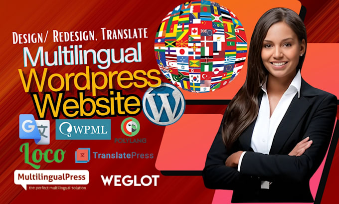 Gig Preview - Translate existing wordpress to multilingual website with wpml, weglot polylang