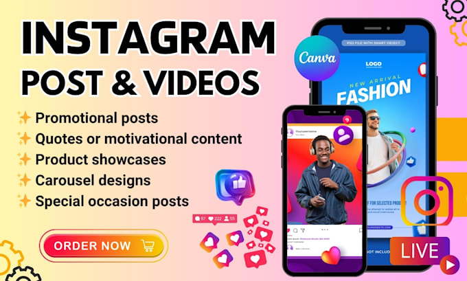 Gig Preview - Create custom instagram graphics and video content for you