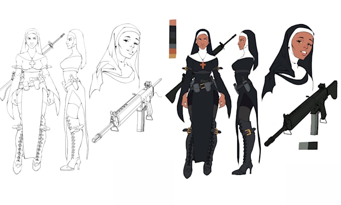 Gig Preview - Make character concept art for game comics story fan art character illustration