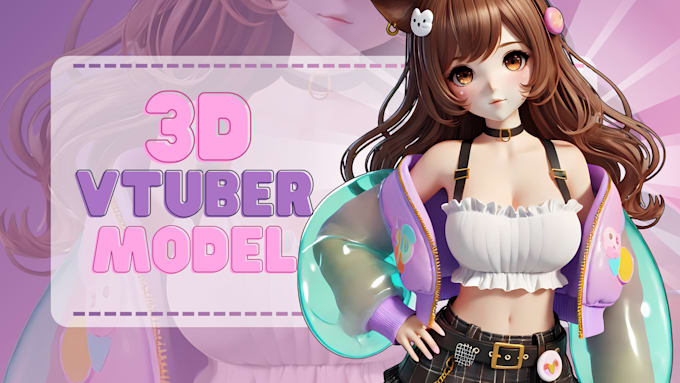 Gig Preview - Design 3d vtuber model and anime character for animation or twitch streamer