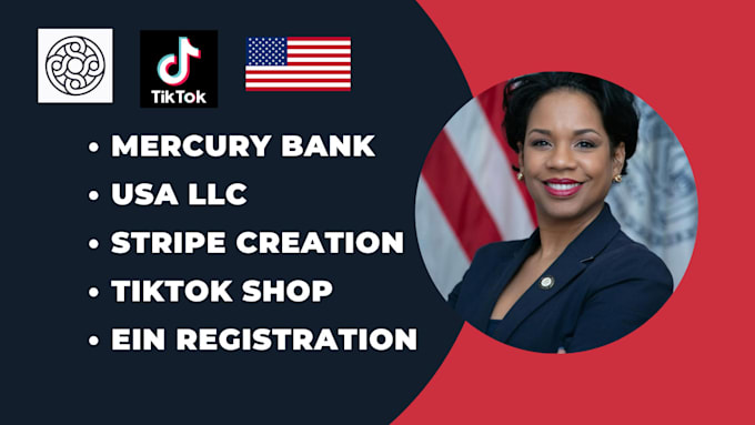 Gig Preview - Register USA llc, setup mercury bank, stripe and tiktok shop