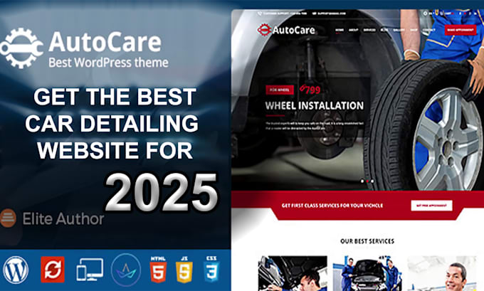 Gig Preview - Auto workshop website, car dealer, car detailing website with appointment system