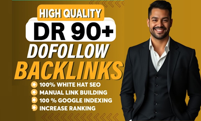 Gig Preview - Provides high authority DR 90 plus dofollow SEO backlinks