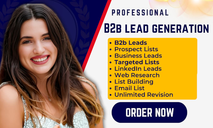 Gig Preview - Lead generation business leads b2b lead generation linkedin leads b2b leads data