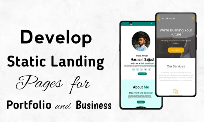 Gig Preview - Code static landing pages for personal portfolios and business websites