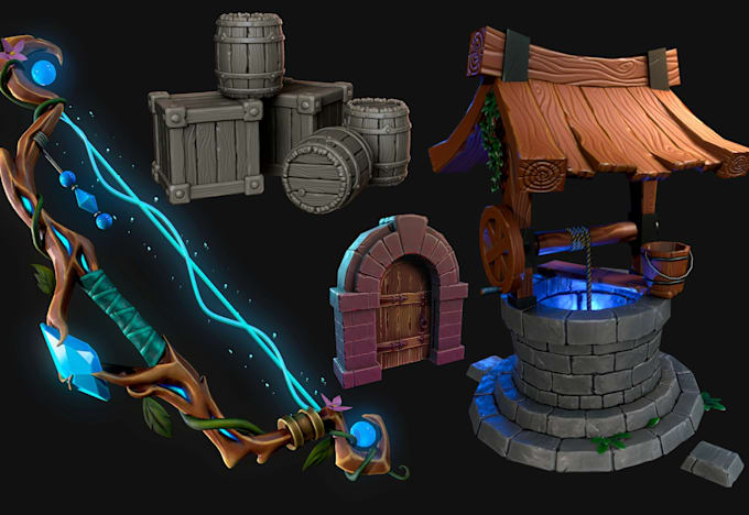 Gig Preview - Model realistic and stylized 3d game assets game props for unreal engine unity