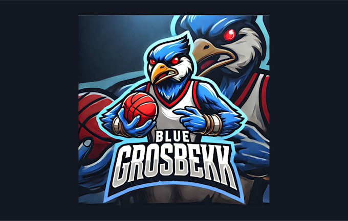 Gig Preview - Design blue grosbeak mascot logo with unlimited revisions