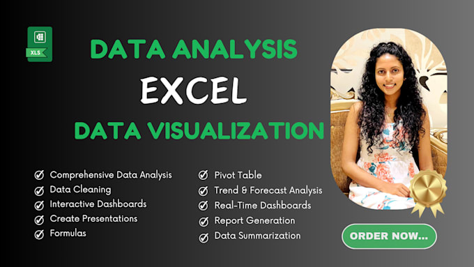 Gig Preview - Do professional excel data analysis and excel data visualization within hours