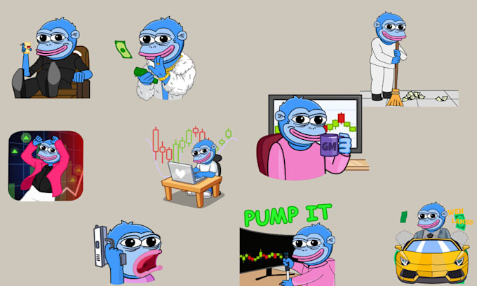 Gig Preview - Create custom animated sticker crypto sticker telegram sticker animated gif