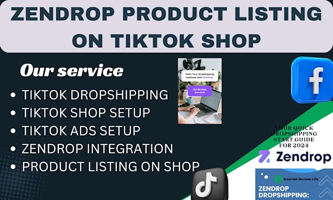 Gig Preview - Setup zendrop tiktok shop dropshipping integrate with zendrop automatd product