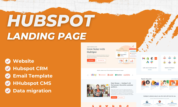 Gig Preview - Create hubspot landing page, hubspot website, hubspot form