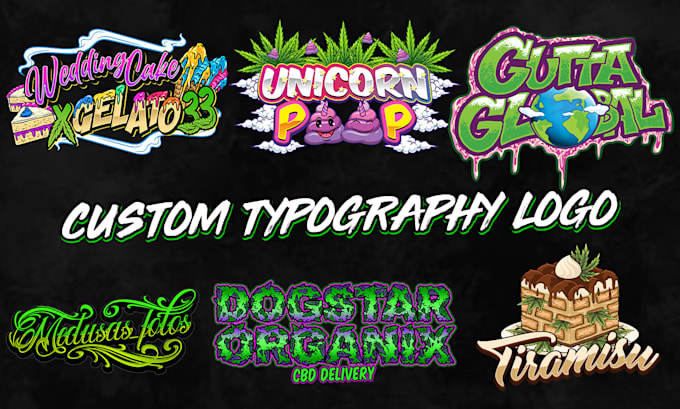 Gig Preview - Do custom typography with cartoon style for your logo