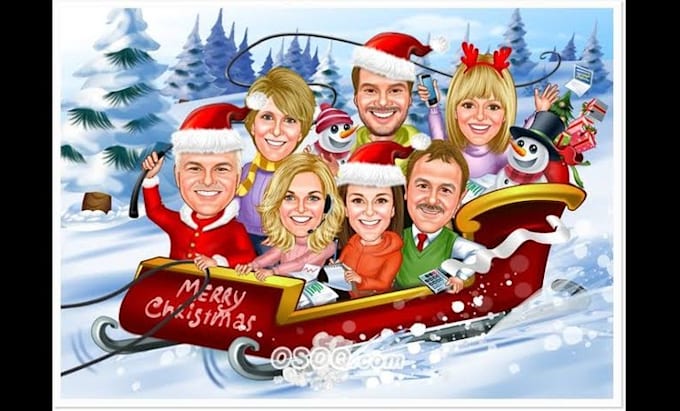 Gig Preview - Design quick christmas cards and caricatures in 24 hours