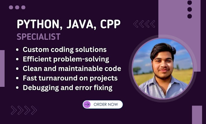 Gig Preview - Do python and c programming, java projects or automated task specialist